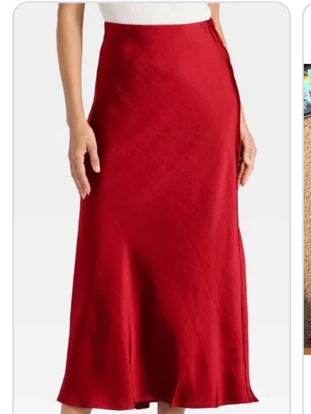 Target Women’s Red A-Line/flare Midi Skirt nwt small